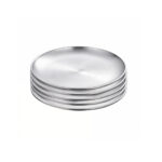 1-SOGA 17cm Premium Silver Grilling Plate  Durable Heat Resistant Perfect for BBQs and Outdoor Cooking Kitchen Essential