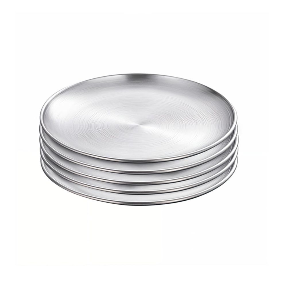 1-SOGA 26cm Premium Silver Grilling Plate Durable Heat Resistant Perfect for BBQs and Outdoor Cooking Kitchen Essential