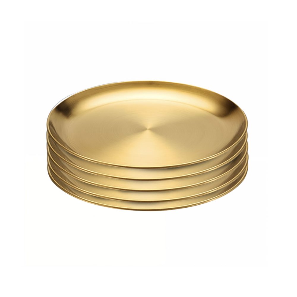 1-SOGA 23cm Premium Gold Grilling Plate  Durable Heat Resistant Perfect for BBQs and Outdoor Cooking Kitchen Essential