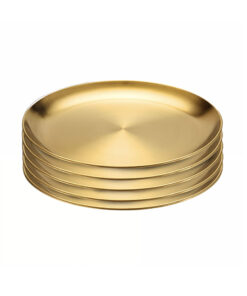 1-SOGA 23cm Premium Gold Grilling Plate  Durable Heat Resistant Perfect for BBQs and Outdoor Cooking Kitchen Essential