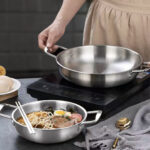 4-SOGA 18cm Premium Silver Seafood Dry Pot Stockpot Versatile and Durable Kitchen Essential