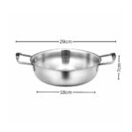 5-SOGA 18cm Premium Silver Seafood Dry Pot Stockpot Versatile and Durable Kitchen Essential