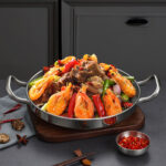 2-Soga 24cm Dry Pot with Natural Color 201 Material Constructed from Stainless Steel Kitchen essential