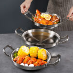 5-Soga 24cm Dry Pot with Natural Color 201 Material Constructed from Stainless Steel Kitchen essential