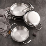 8-SOGA 30cm Dry Pot with Natural Color 201 Material Constructed from Stainless Steel Kitchen Essentials