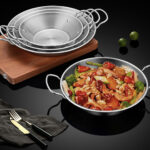 3-Soga 21cm Signature Dry Pot crafted with 201 Material in Silver Color For Kitchen Essential