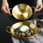 5-Soga 21cm Signature Dry Pot And crafted with 201 Material in Gold for Kitchen Essential