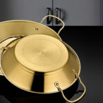 8-Soga 21cm Signature Dry Pot And crafted with 201 Material in Gold for Kitchen Essential