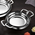 4-Soga 24cm Flat Base Seafood Dry Pot in Elegant Silver Finish with Durable for Kitchen Essential
