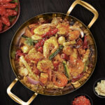 6-Soga 24cm Flat Base Seafood Dry Pot in Elegant Gold Color with Durable for Kitchen Essential