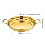 7-Soga 24cm Flat Base Seafood Dry Pot in Elegant Gold Color with Durable for Kitchen Essential