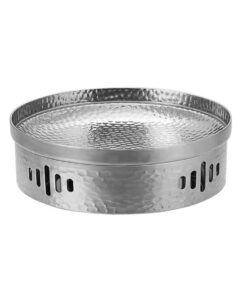 1-SOGA 28cm Hammered Texture Dry Pot in Natural Silver Color