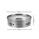 3-SOGA 28cm Hammered Texture Dry Pot in Natural Silver Color
