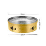 5-SOGA 28cm Dry Pot with Hammered Texture Natural Gold Color Kitchen Essential