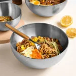 3-SOGA 15cm Elegant Silver Salad Bowl with Model 201 A Versatile Kitchen Essential