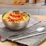 4-SOGA 15cm Elegant Silver Salad Bowl with Model 201 A Versatile Kitchen Essential