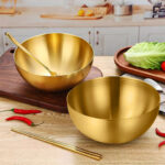 2-SOGA 15cm Gold Salad Bowl with Model 201 Elegant and Durable Kitchen Essential