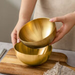 6-SOGA 15cm Gold Salad Bowl with Model 201 Elegant and Durable Kitchen Essential