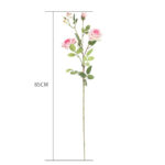 3-SOGA 85cm Clear Glass Tall Floor Vase with 12pcs Pink Artificial Fake Flower Set