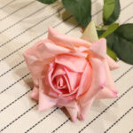 8-SOGA 85cm Clear Glass Tall Floor Vase with 12pcs Pink Artificial Fake Flower Set