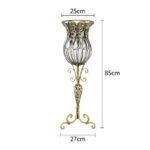 2-SOGA 85cm Clear Glass Tall Floor Vase with 12pcs Artificial Fake Flower Set