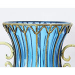 7-SOGA 51cm Blue Glass Tall Floor Vase with 12pcs Artificial Fake Flower Set
