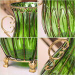 5-SOGA 51cm Green Glass Tall Floor Vase with 12pcs Pink Artificial Fake Flower Set