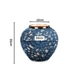 2-SOGA 21x22cm Blue Small Ceramic Flower Vase Elegant Living Room Home Decor