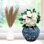 4-SOGA 21x22cm Blue Small Ceramic Flower Vase Elegant Living Room Home Decor