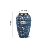 2-SOGA 30x19cm Blue Medium Ceramic Flower Vase Elegant Living Room Home Decor