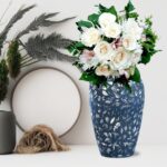 7-SOGA 30x19cm Blue Medium Ceramic Flower Vase Elegant Living Room Home Decor