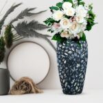 7-SOGA 35x17cm Blue Large Ceramic Flower Vase Elegant Living Room Home Decor