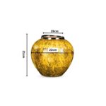 2-SOGA 21x22cm Yellow Small Ceramic Flower Vase Elegant Living Room Home Decor