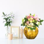 3-SOGA 21x22cm Yellow Small Ceramic Flower Vase Elegant Living Room Home Decor