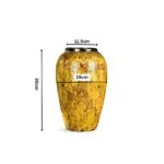 2-SOGA 30x19cm Yellow Medium Ceramic Flower Vase Elegant Living Room Home Decor