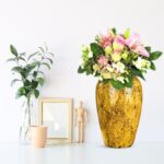 3-SOGA 30x19cm Yellow Medium Ceramic Flower Vase Elegant Living Room Home Decor
