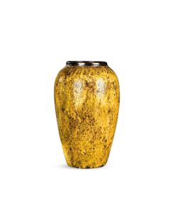 1-SOGA 30x19cm Yellow Medium Ceramic Flower Vase Elegant Living Room Home Decor