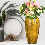 3-SOGA 35x17cm Yellow Large Ceramic Flower Vase Elegant Living Room Home Decor