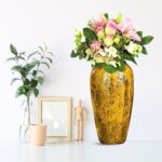 7-SOGA 35x17cm Yellow Large Ceramic Flower Vase Elegant Living Room Home Decor