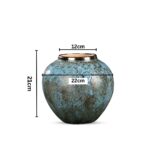 2-SOGA 21x22cm Light Blue Small Ceramic Flower Vase Elegant Living Room Home Decor