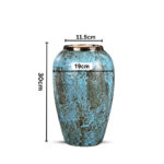 2-SOGA 30x19cm Light Blue Medium Ceramic Flower Vase Elegant Living Room Home Decor