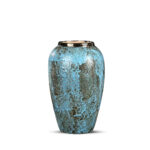 1-SOGA 30x19cm Light Blue Medium Ceramic Flower Vase Elegant Living Room Home Decor