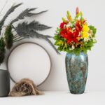 4-SOGA 35x17cm Light Blue Large Ceramic Flower Vase Elegant Living Room Home Decor