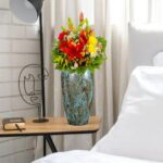 6-SOGA 35x17cm Light Blue Large Ceramic Flower Vase Elegant Living Room Home Decor
