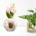 3-SOGA 21x22cm Gradient White Small Ceramic Flower Vase Elegant Living Room Home Decor