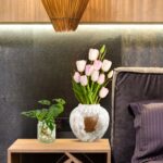 4-SOGA 21x22cm Gradient White Small Ceramic Flower Vase Elegant Living Room Home Decor