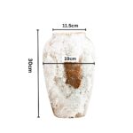 2-SOGA 30x19cm Gradient White Medium Ceramic Flower Vase Elegant Living Room Home Decor