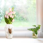 4-SOGA 30x19cm Gradient White Medium Ceramic Flower Vase Elegant Living Room Home Decor