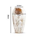2-SOGA 35x17 Gradient White Large Ceramic Flower Vase Elegant Living Room Home Decor