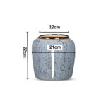 2-SOGA 21x22cm Grey Small Ceramic Flower Vase Elegant Living Room Home Decor